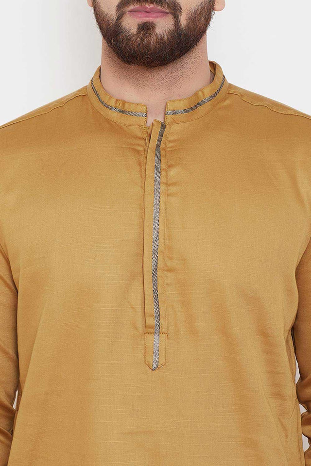 Shop Men's Linen Solid Kurta Online