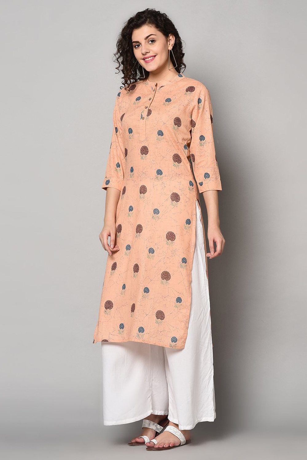 Shop Blended Cotton Floral Kurti Online