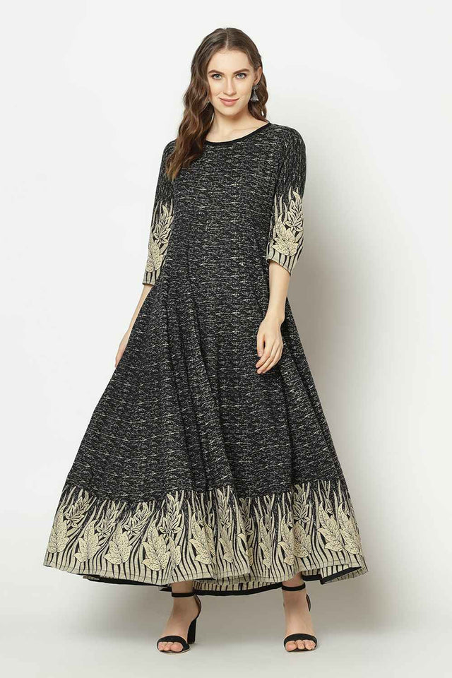 Buy Blended Cotton Tie Dye Dress in Black