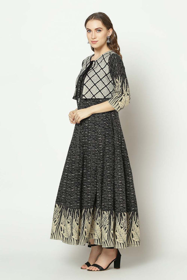 Shop Blended Cotton Dress in Black