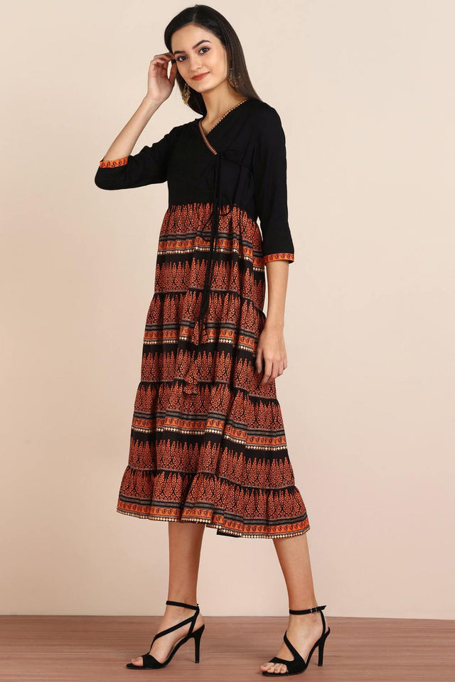 Buy Stripes Kurti in Black