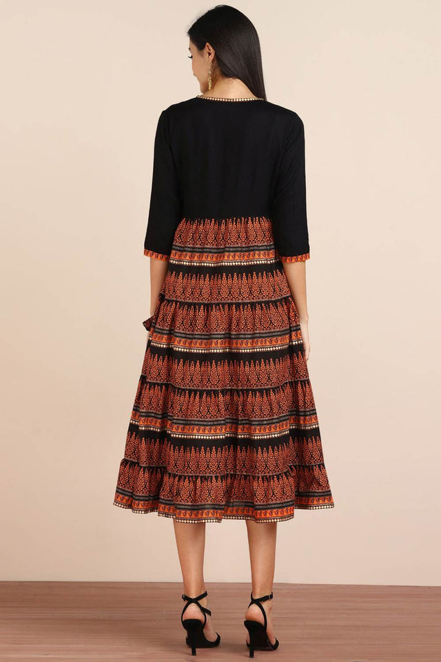 Buy Blended Cotton Kurti in Black