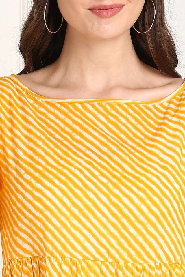 Shop Blended Cotton Dress in Yellow