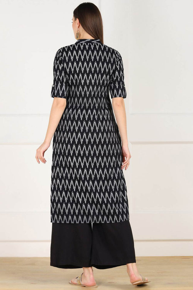 Buy Blended Cotton Kurti in Black