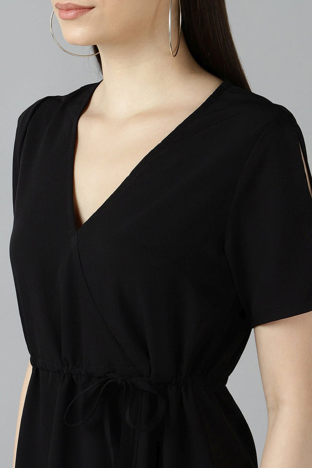 Shop Poly Crepe Dress in Black