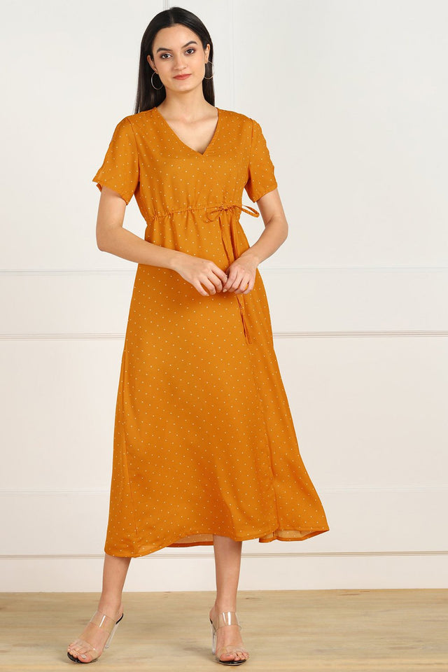 Buy Dress in Yellow and White