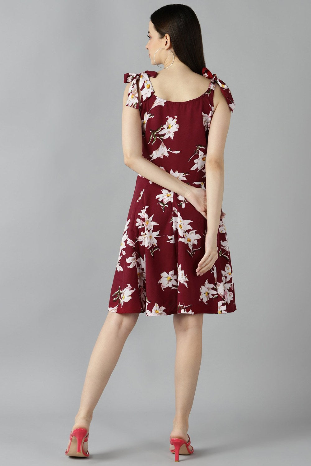 Buy Crepe Top in Maroon