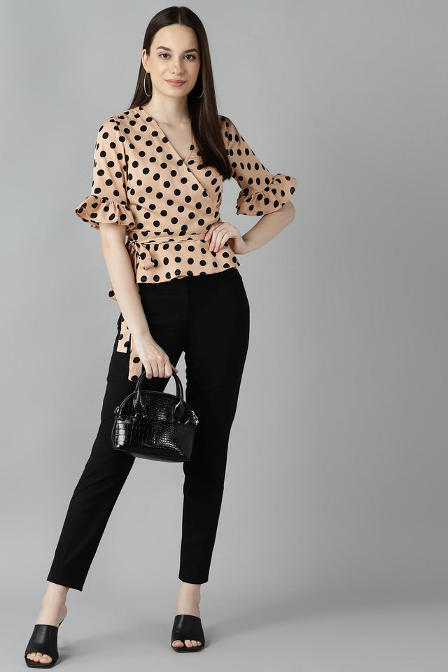 Shop Crepe Polka Dots Top Online