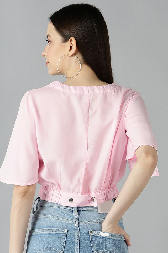 Buy Crepe Top in Baby Pink