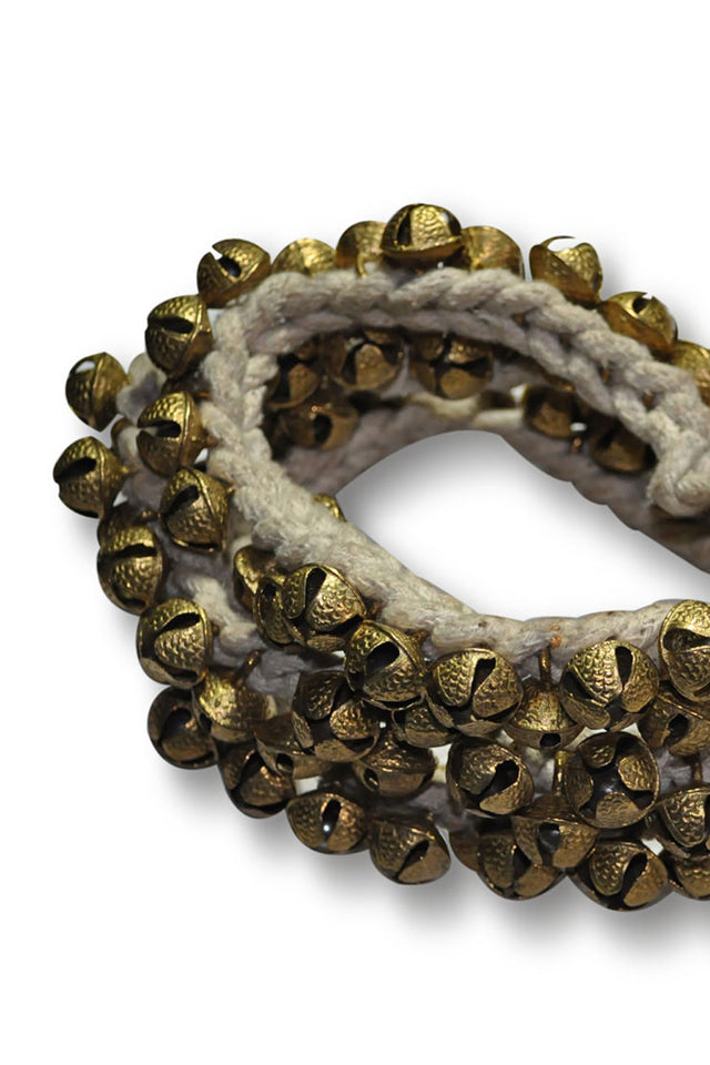 Kathak 7-Line 16 No. Brass Ghungroo On Gold Pad (75+75 Bells)