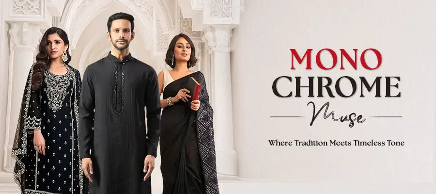Monochrome Majesty: The Art of Luxury Ethnic Fashion in One Colour