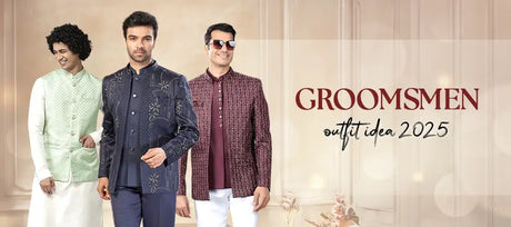 Premium groom outfit ideas for 2025 wedding celebrations showcasing royal and elegant menswear.