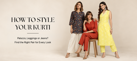 Kurti styling with palazzo, leggings, and jeans for different looks