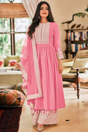 Pink Georgette Pakistani Palazzo Suit