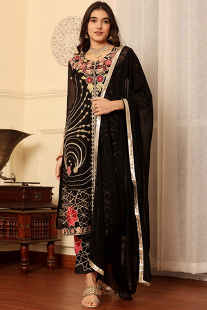 Black Georgette Embroidered Pakistani Suit