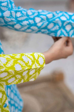 Multi-Color Floral Print Cotton Co-Ord Set