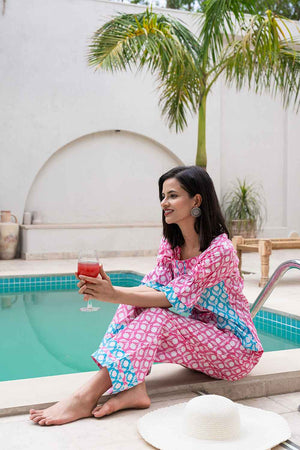 Pink Floral Print Cotton Co-Ord Set