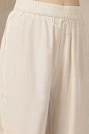 Multi Color Floral Printed Silk Straight Cut Suit Set