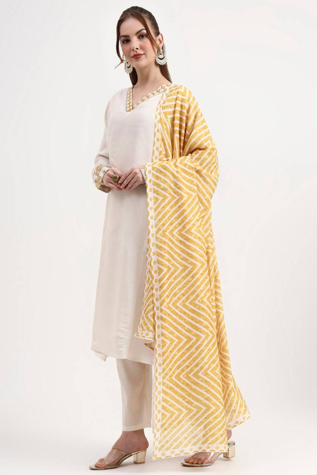 Mustard Solid Silk Anarkali Suit Set