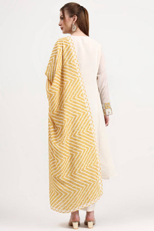 Mustard Solid Silk Anarkali Suit Set