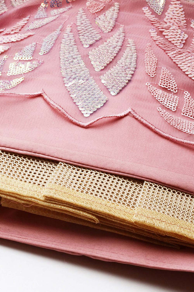Pink Soft Net Embroidered Lehenga Choli (15101-PINK)