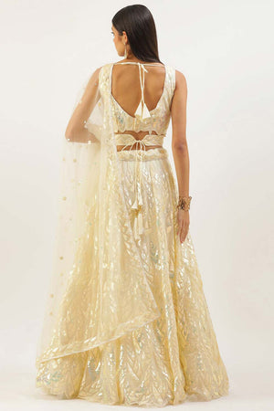 Yellow Soft Net Embroidered Lehenga Choli (15101-YELLOW)