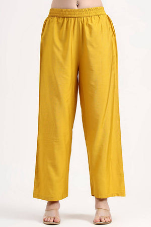 Yellow Embroidered Silk Anarkali Suit Set