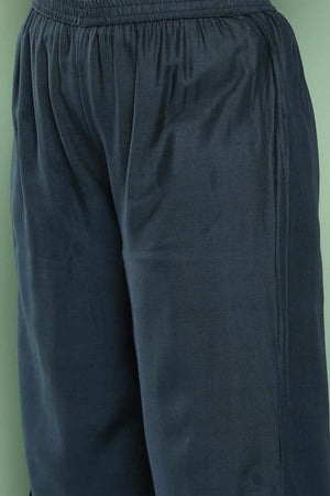 Beige Printed Cotton Kurti Palazzo Set