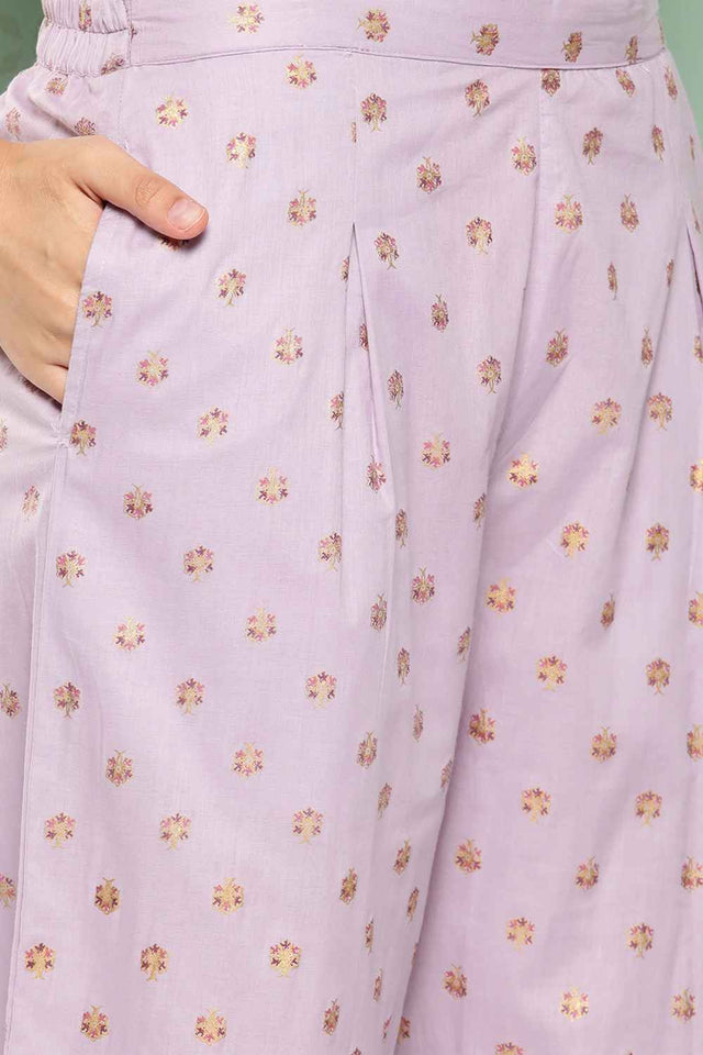 Violet Floral Print Cotton Co-Ord Set (1566CRDPR)