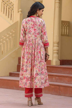 Pink Thread Work Silk Co-Ord Set (1685CRDPK)