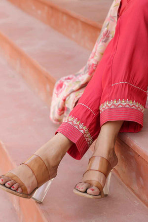 Pink Thread Work Silk Co-Ord Set (1685CRDPK)