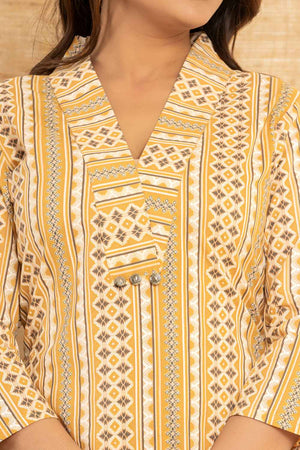 Yellow Ethnic Motifs Cotton Co-Ord Set