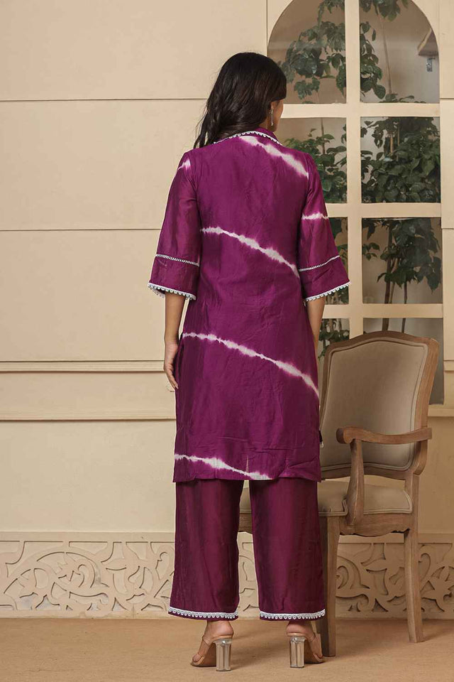 Violet Tie & Dyed Silk Co-Ord Set (1868CRDPR)