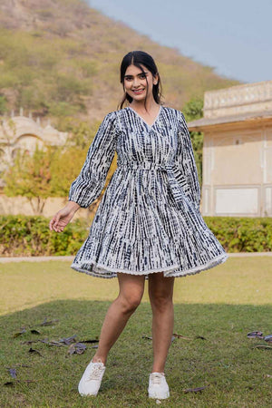 Multi-Color Tie & dyed Pure Cotton Dress