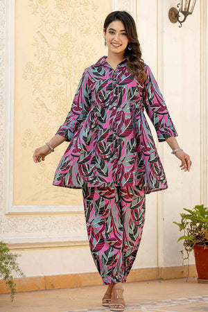 Multi-Color Geometric Print Cotton Co-Ord Set