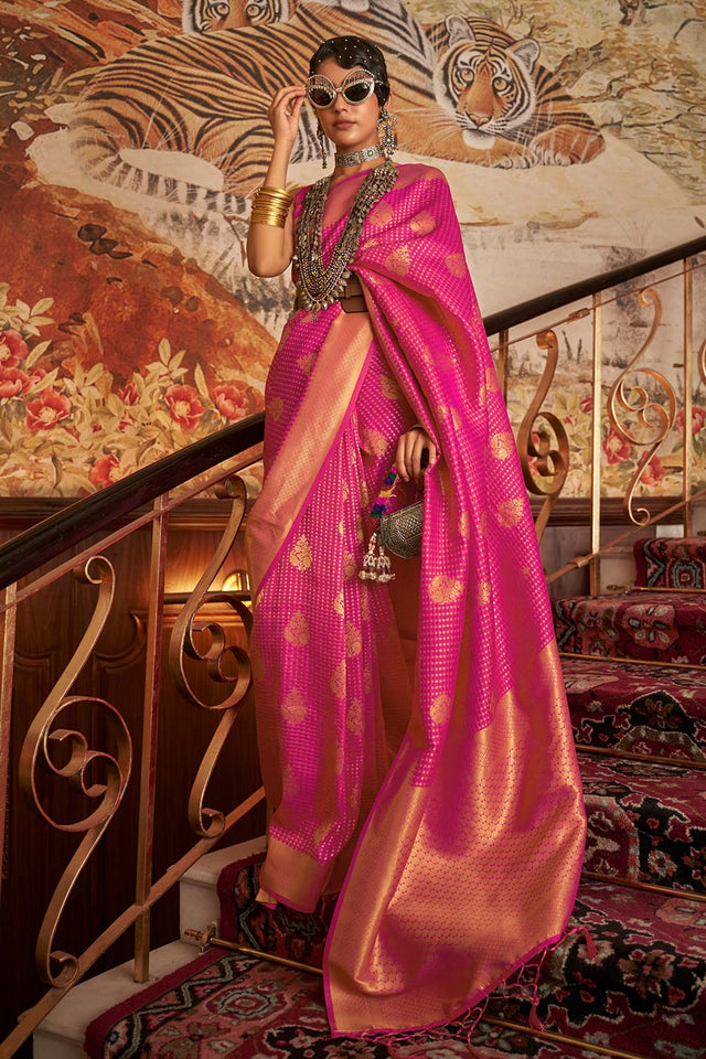 Kurina Purple Nylon Woven Saree