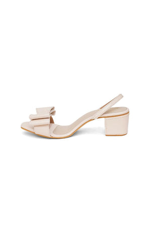 Cream Faux Leather Block Heel (3364)