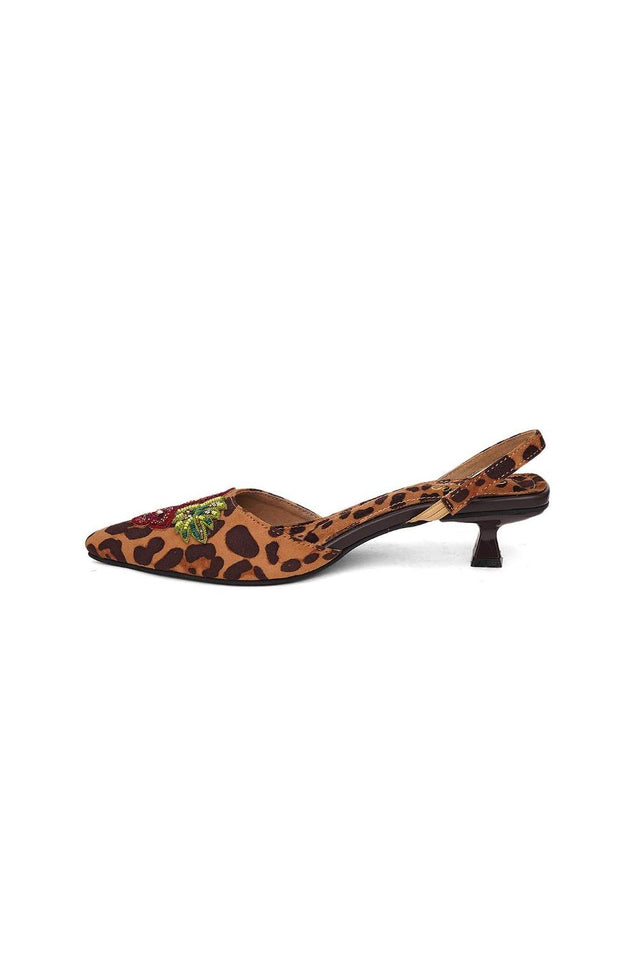 Beige Faux Leather Block Heel (3366)