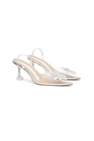 White Faux Leather Block Heel (3367)