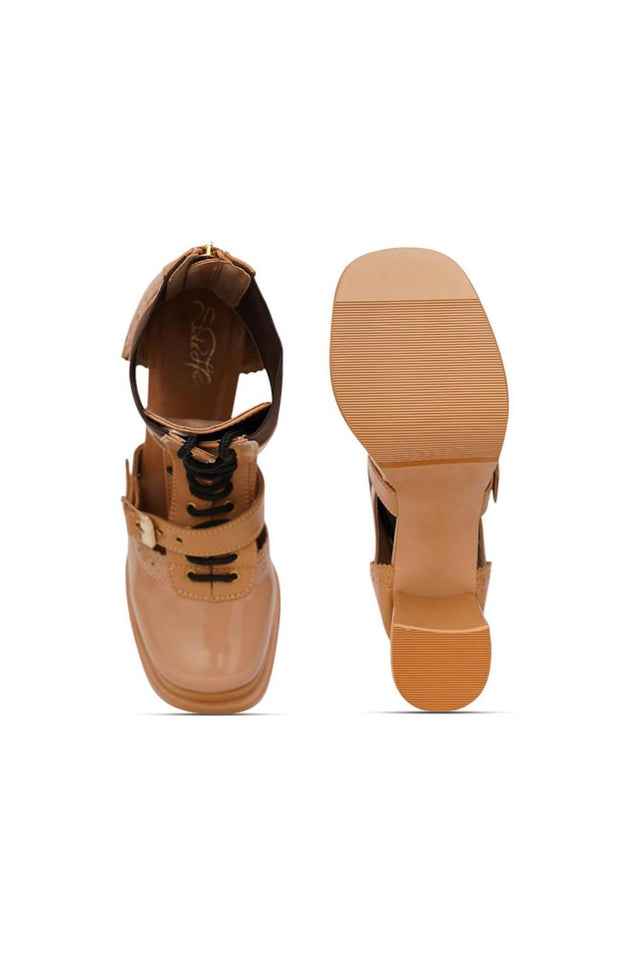 Beige Faux Leather Boots (3375)