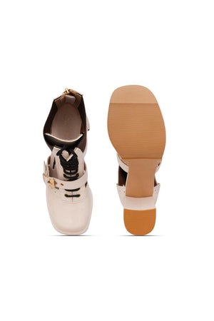 White Faux Leather Boots (3376)