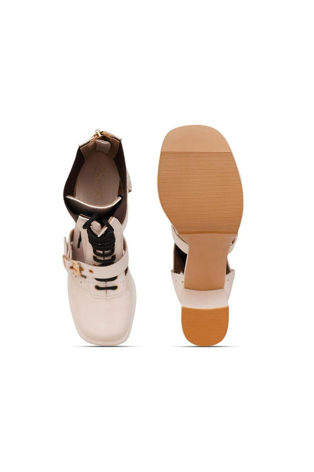 White Faux Leather Boots (3376)