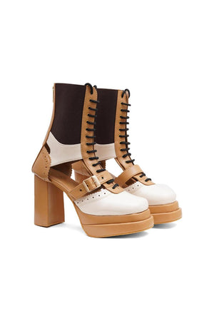 Multi Color Faux Leather Boots (3377)