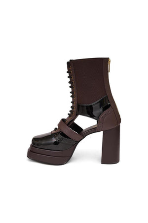 Black Faux Leather Boots (3378)