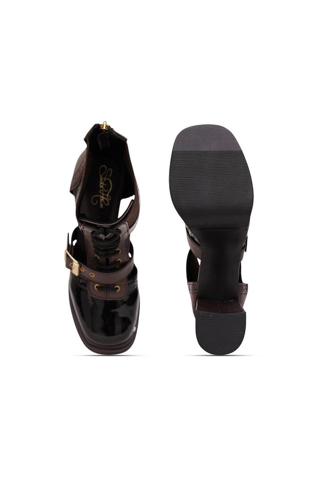 Black Faux Leather Boots (3378)