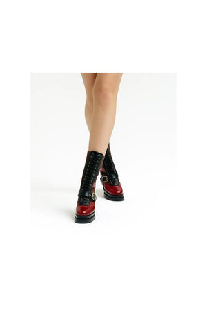Multi Color Faux Leather Boots (3380)
