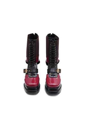Multi Color Faux Leather Boots (3380)