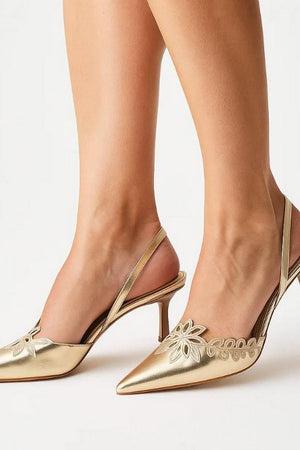 Gold Faux Leather Pencil Heel (3381)