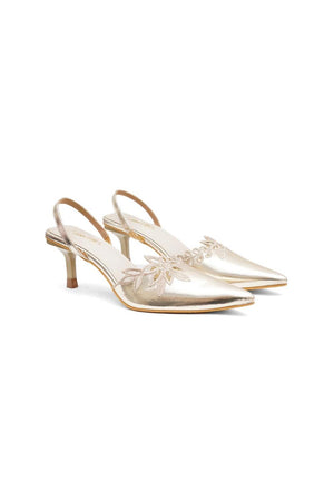 Gold Faux Leather Pencil Heel (3381)