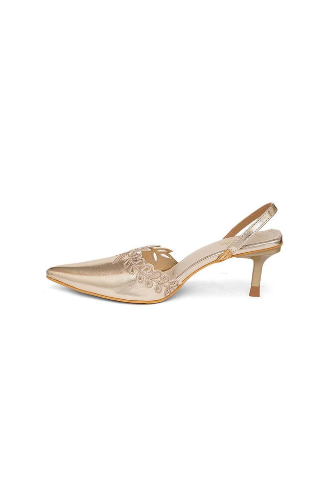 Gold Faux Leather Pencil Heel (3381)